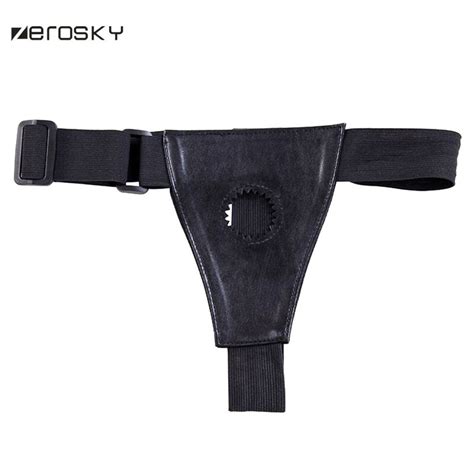 zerosky strap on pants hollow pu leather penis strapon dildo panties