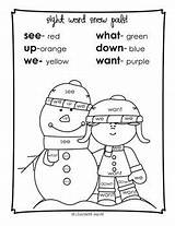 Sight Winter Kindergarten Word Coloring Themed Teacherspayteachers Grade First Pre Christmas Preview sketch template