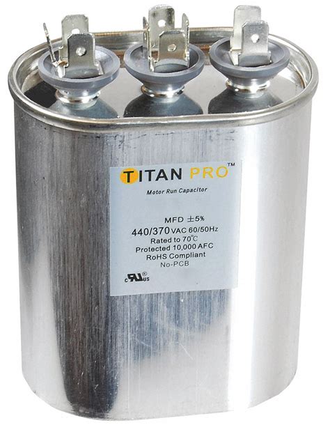 titan pro oval motor dual run capacitor microfarad rating vac voltage