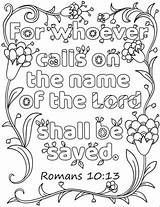 Coloring Pages Lord Name Trust Calls Romans Whoever God Sheet Shall Printable Bible Verse Save Kids Color Names Supercoloring Template sketch template