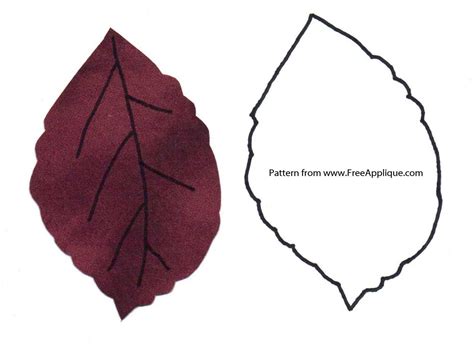 printable leaf patterns  applique quilting crafts  clipart