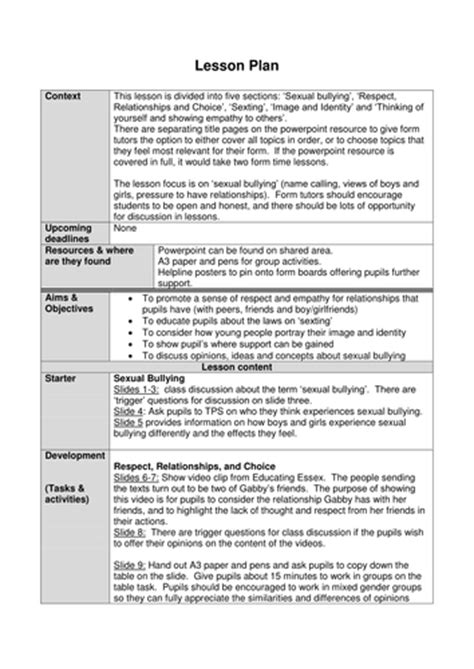 sexual bullying 1 2 lesson plans by naomisutherland teaching resources tes