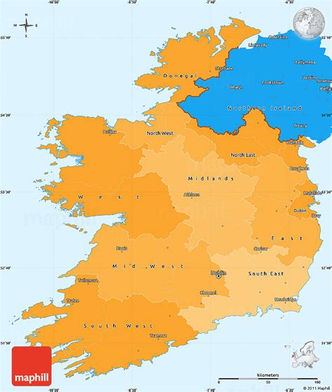 political shades simple map  ireland
