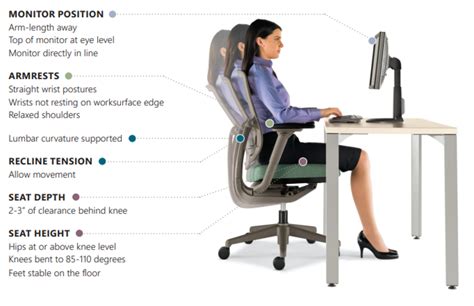 office ergonomics steps  proper adjustments allsteel
