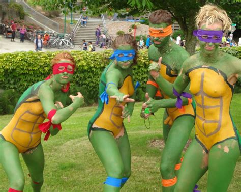 [tmnt] Body Paint Warining One Dong Sexy Cosplay
