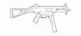 Ump Lineart Desenho Hk Arma Molde Desenhar Airsoft Fuego Rifles Pistolas Pistola Ump45 sketch template
