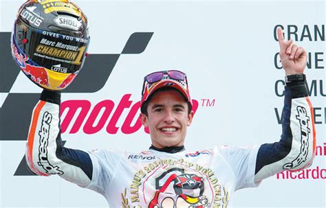 spanish rider marc marquez of team repsol honda celebrates becoming world champion after the