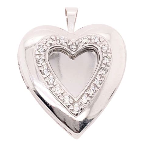 diamond heart locket  stdibs