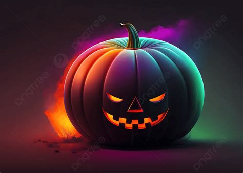 scary halloween pumpkin  colorful background ai artwork scary