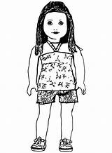 American Girl Coloring Pages Doll Printable Saige Kids Samantha sketch template