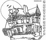 Haunted House Coloring Pages Colorings Coloringway sketch template