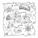 Map Treasure Coloring Kids Island Preview Illustration sketch template