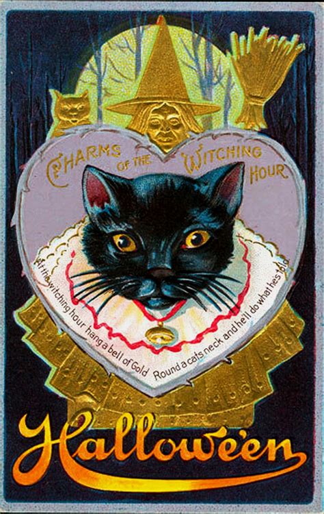 vintage digital stamps  vintage printable halloween cat