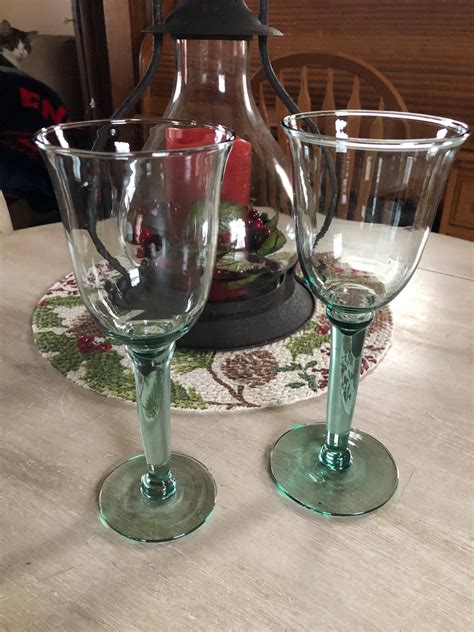 Recycled Glass Wine Glasses Etsy Recycled Glass Wine Glasses