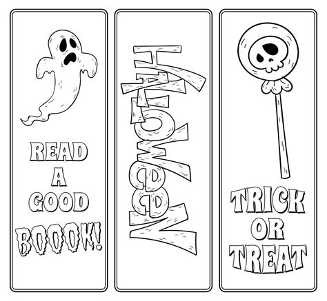 printable halloween bookmarks  color