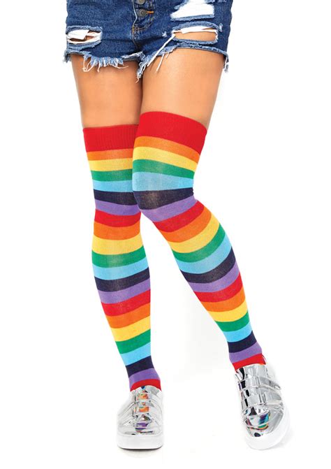 Thigh High Rainbow Socks– Pantiesandpumps Com