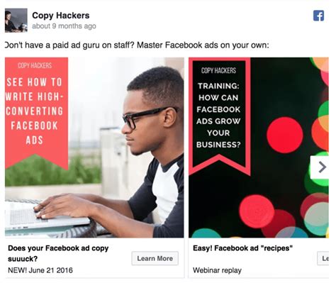 top   facebook ad examples