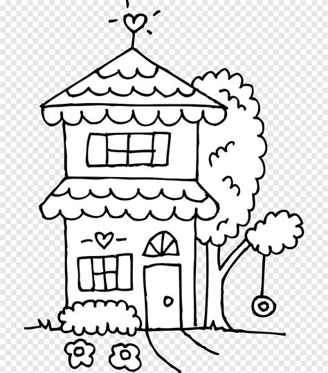 coloring book house drawing house white child png pngegg