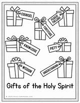 Coloring Pages Spirit Gifts Holy Catholic School Children sketch template