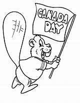 Canada Coloring Pages Flag Beaver Canadian Waving Happy Banner Printable National Mole Color Memorable Drawing Joyful Event Colouring Print Netart sketch template