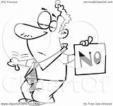 Outlined Displeased Holding Illustration Sign Down Man Thumb Royalty Clipart Toonaday Vector sketch template