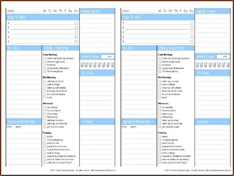 printable adhd daily planner template template  resume examples