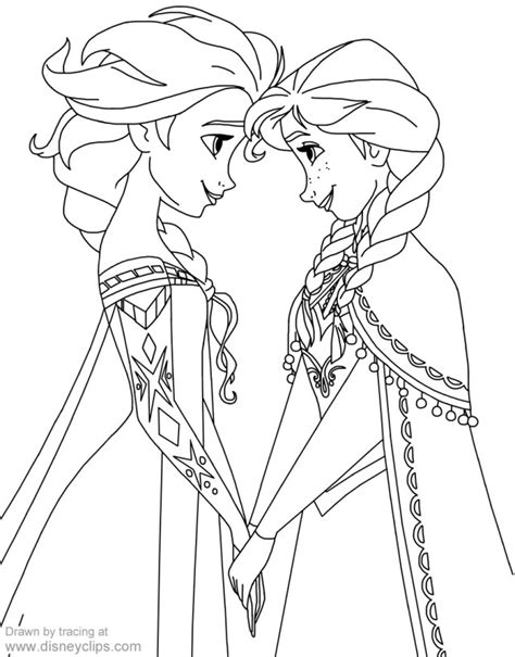 inspired picture  anna  elsa coloring pages birijuscom