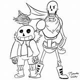 Undertale Sans Papyrus Frisk Bendy Colorier Lineart Muffet Temmie Flowey Toriel sketch template