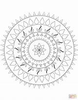 Mandala Coloring Simple Pages Dot Printable Drawing Paper sketch template