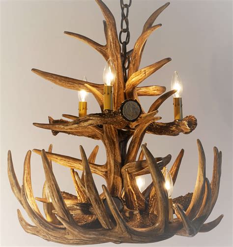 whitetail deer  large antler chandelier cast horn designs