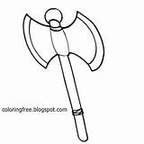 Coloring Medieval Pages Printable Weapon Color Axe Ages Dark Teenagers Viking Drawing Pagers Pencil Older Draw Children Head Kids sketch template