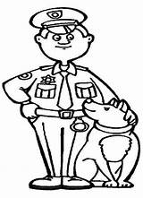 Coloring Police Dog sketch template
