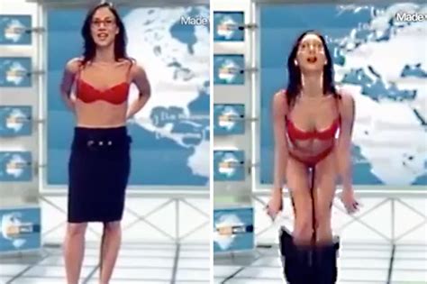 sexy french news reader strips totally naked during live