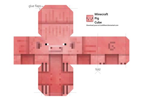 pig cube papercraft  lockrikard  deviantart