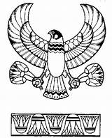 Coloring Egyptian Pages Egypt Ancient Horus God Eagle Hieroglyphics Falcon Printable Color Emblem Sheets Print Pharaoh Kids Kunst Colouring History sketch template