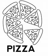 Pizza Coloring Printable Pages Equal Slices sketch template
