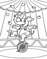 Unicycle Coloring Circus Drawing Getdrawings Elephant Ride Pages Color Getcolorings sketch template