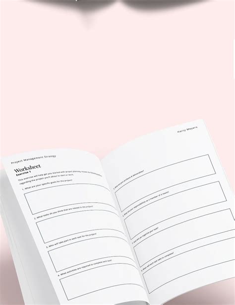 project workbook template  indesign ms word publisher pages