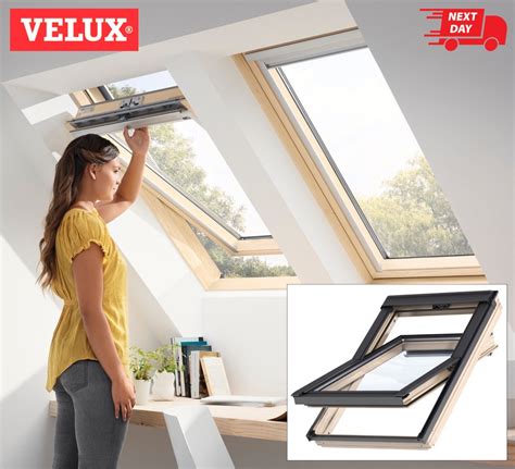 velux pine centre pivot roof window attic loft skylight rooflight genuine velux ebay