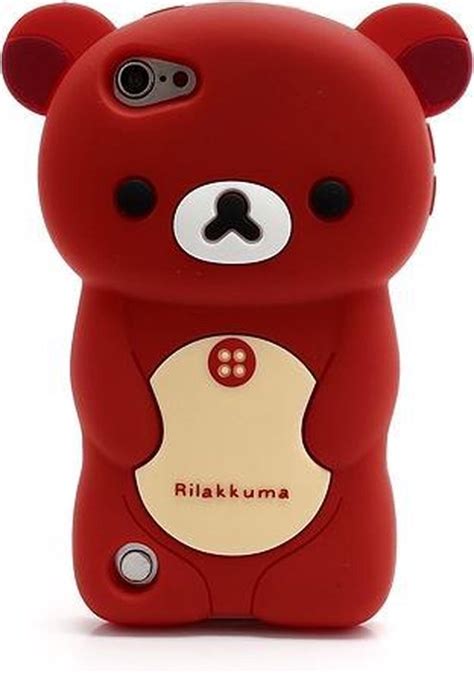 3d rilakkuma beer silicone case apple ipod touch 5 rood