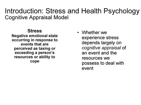 Chapter 12 Introduction Stress And Health Psychology Introduction
