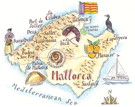 mallorca illustrated map mappery viajes  mallorca mapas ilustrados palma de mallorca