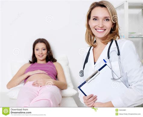 Portrait Of Doctor With Pregnant Stock Image Image 18434981