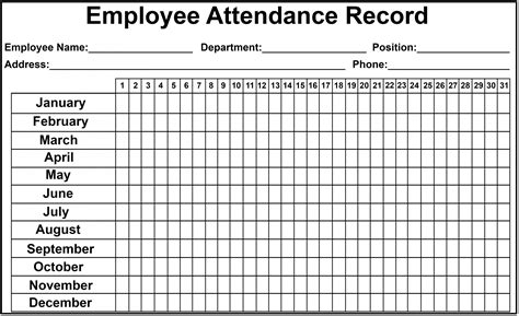 catch  employee attendance calendar printable calendar printables
