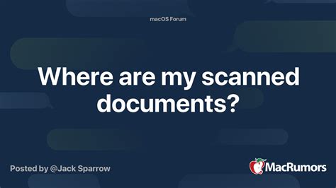 scanned documents macrumors forums