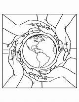 Environment Holding Earth Drawing Clean Hands Hand Coloring Pages Getdrawings sketch template