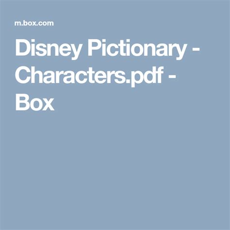 disney pictionary characterspdf box  titles pictionary