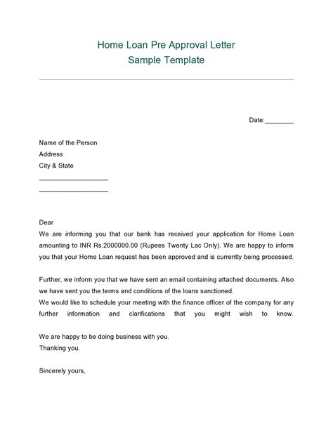 sample mortgage pre approval letter  printable
