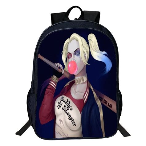 2017 Hot Sale Dc Comics Suicide Squad Harley Quinn Women Backpack