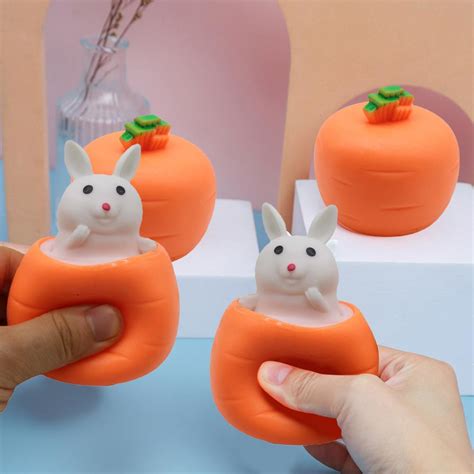 Squeeze Carrot Rabbit Cup Stress Relief Toys Carrot Rabbit Carrot